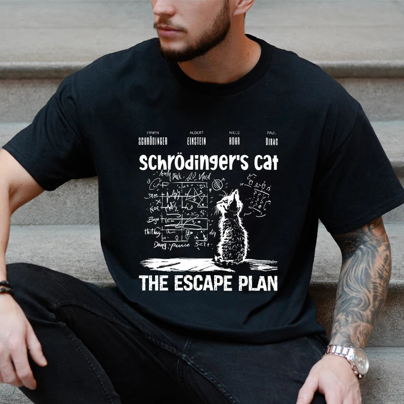 😼 Cool Cat Escape Plan T-Shirt – Geeky Style for Boys Who Dare to Stand Out 🖤 - ThiGui