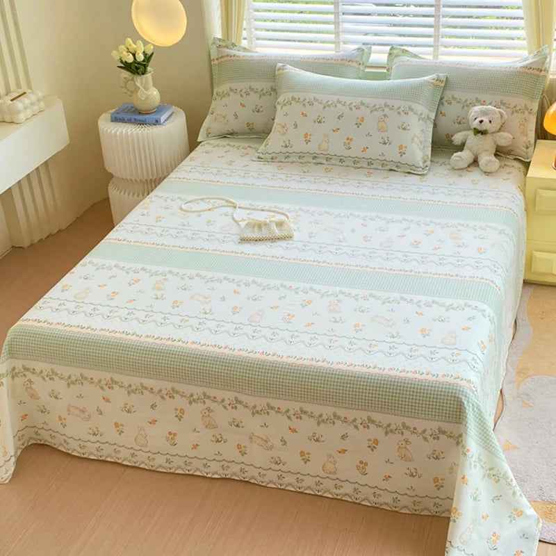 🛏️Fresh Flowers, Sweet Dreams – Soft Cotton Bed Sheet for Kids 🌸 - ThiGui