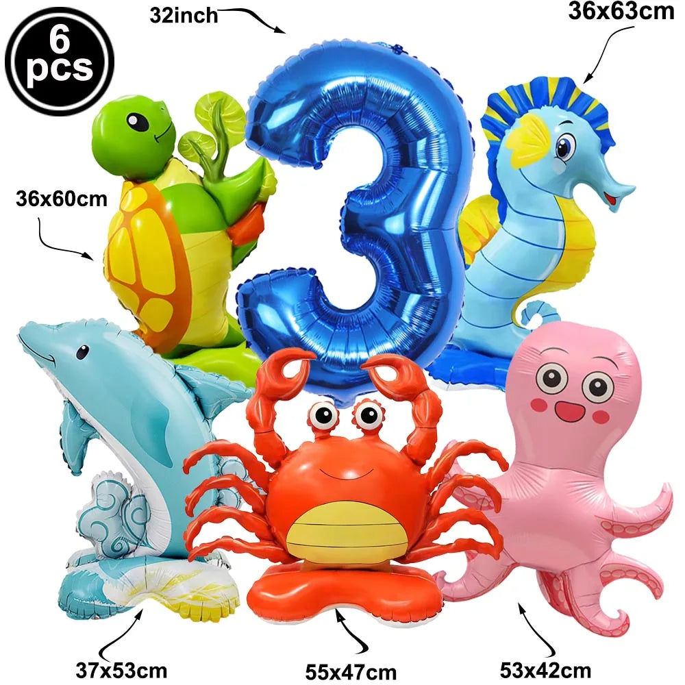 🐠 Under the Sea Birthday Balloon Set – Dive into a Magical Ocean Party! 🌊🎈 - ThiGui