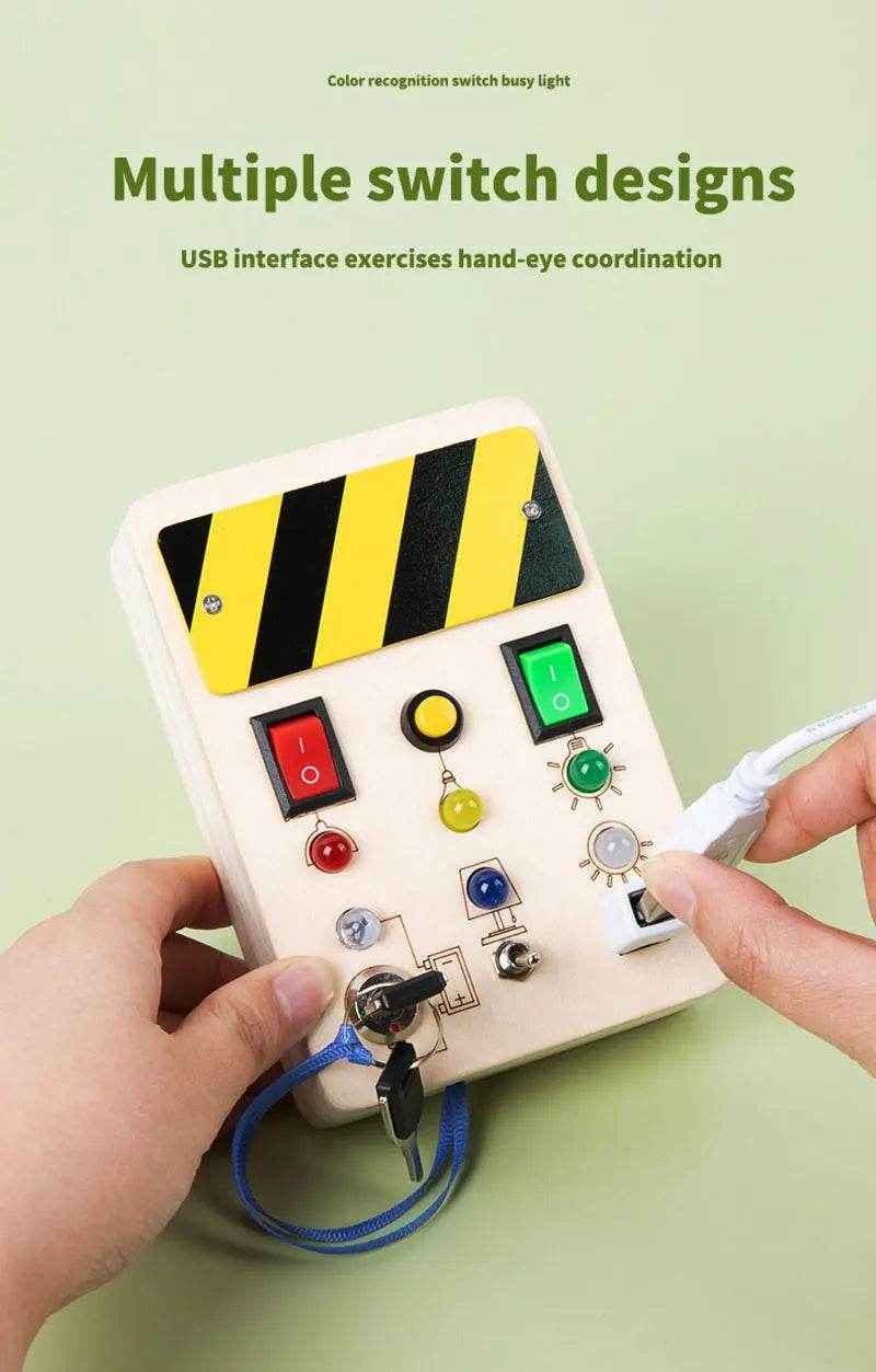 🌳Ultimate Montessori Busy Board – Light-Up Steering Wheel Fun for Curious Little Explorers! - ThiGui