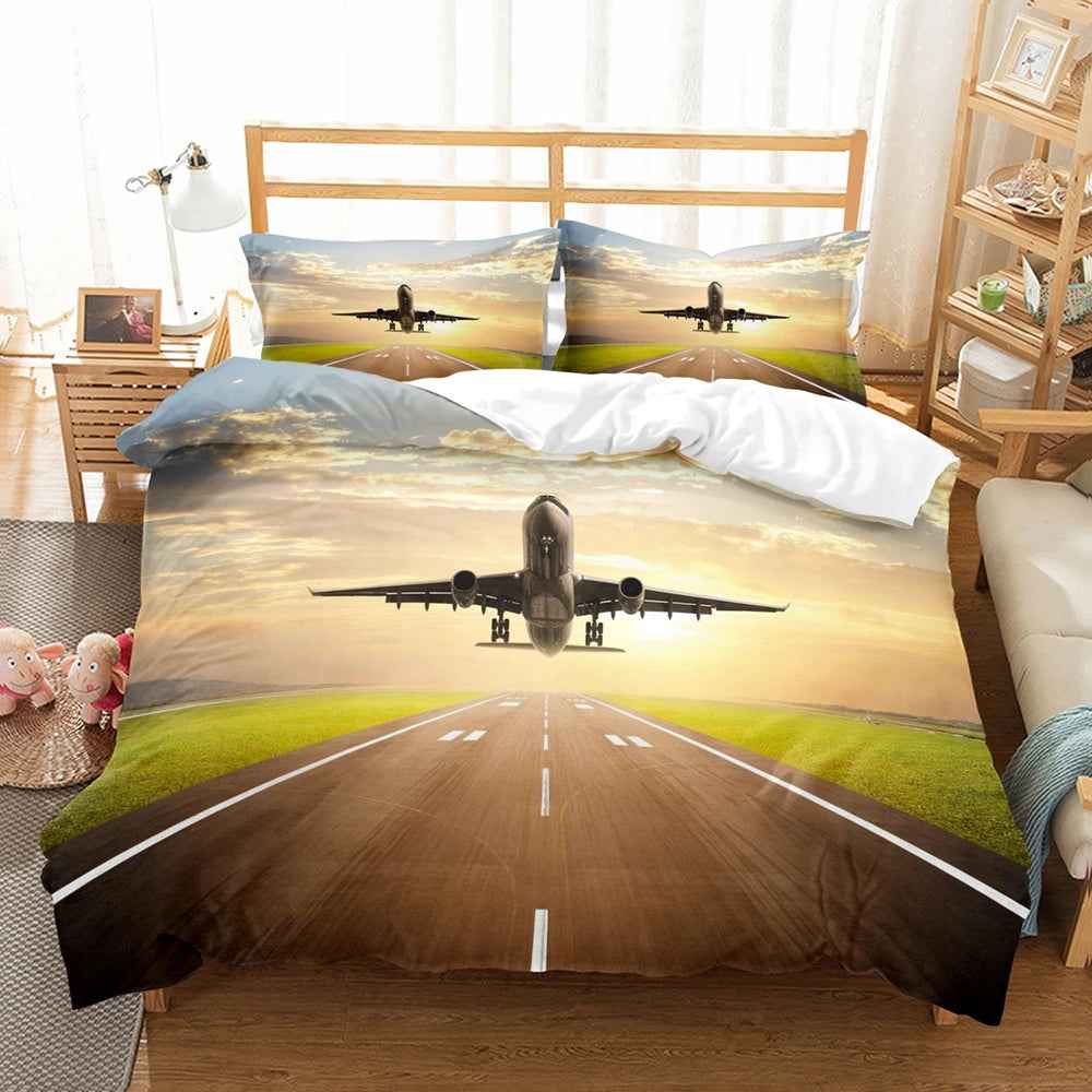 ✈️Sky-High Dreams! Airplane Bedding Set for Little Pilots - ThiGui