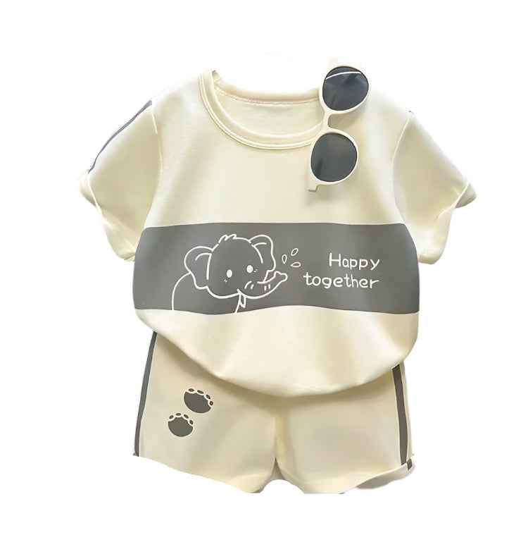 🩳Striped Summer Charm – Comfy Short Sleeve Set for Stylish Little Movers! - ThiGui