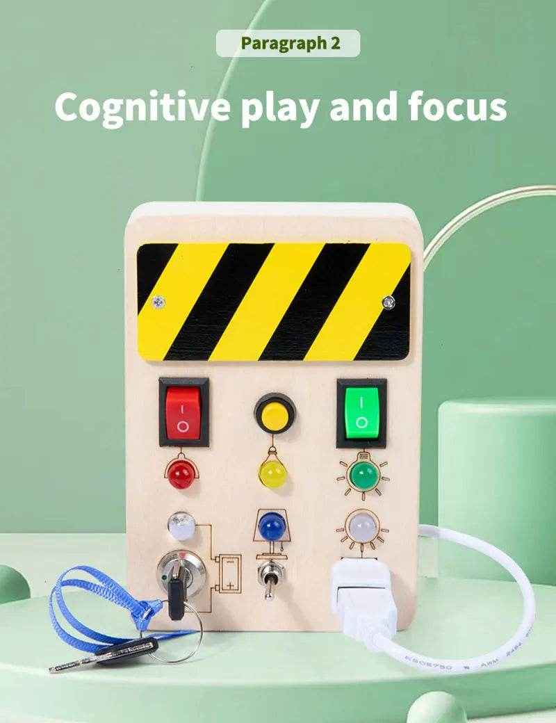 🌳Ultimate Montessori Busy Board – Light-Up Steering Wheel Fun for Curious Little Explorers! - ThiGui