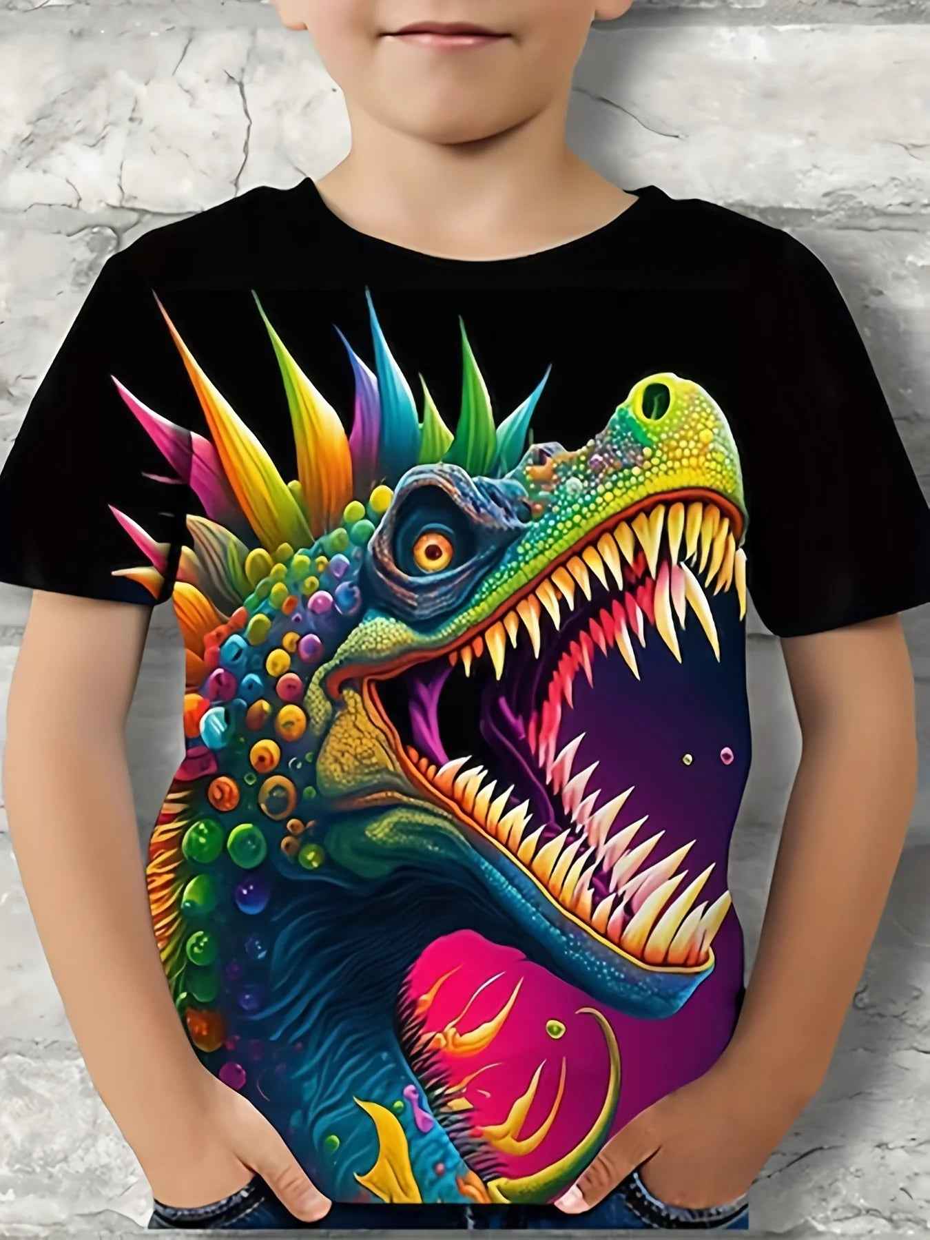 🦖Bold 3D Dino Tee – For Little Boys with Big Roars! - ThiGui