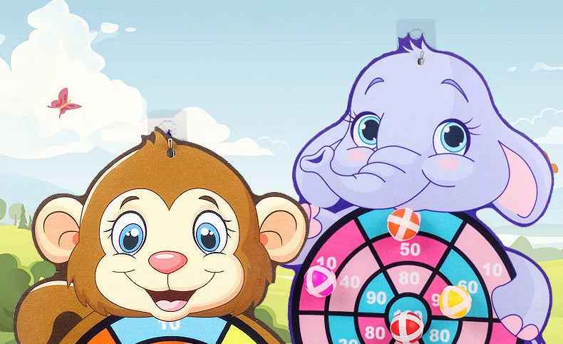🐸Soft Sticky Ball Dart Board Game for Boys with Adorable Animal Designs and Safe Indoor Fun - ThiGui