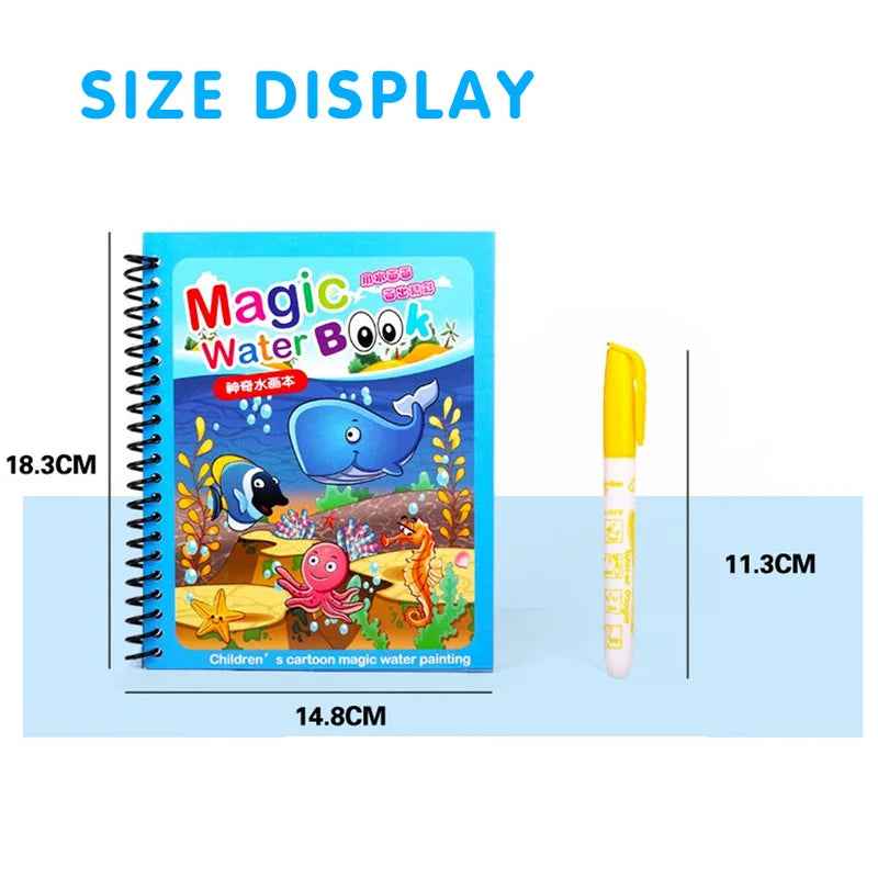 🌈 Magical Water Reveal Book 🖌️ No Mess, All Fun! Perfect for Little Explorers 🚀 - ThiGui