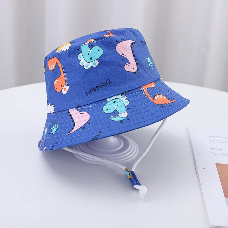 🌞 Sunshine-Ready! Adorable Cartoon Bucket Hat for Babies & Toddlers 🧢🦕 - ThiGui