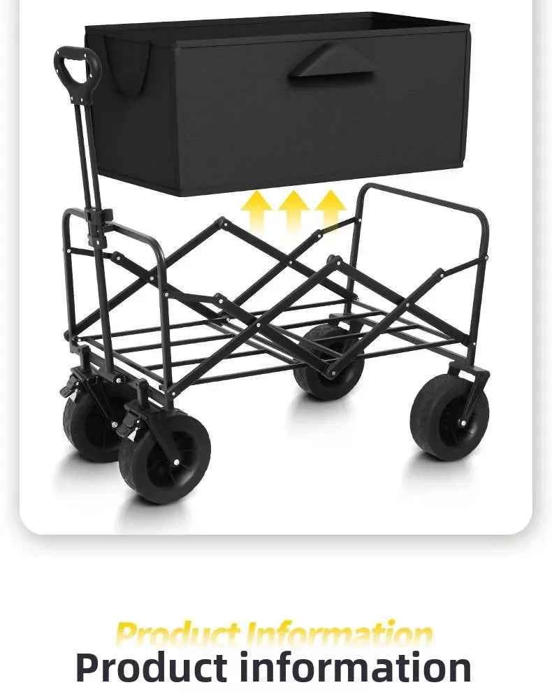 🛒 Pack, Pull & Go! – Heavy-Duty Folding Wagon for Family Adventures 🚗🏖️ - ThiGui