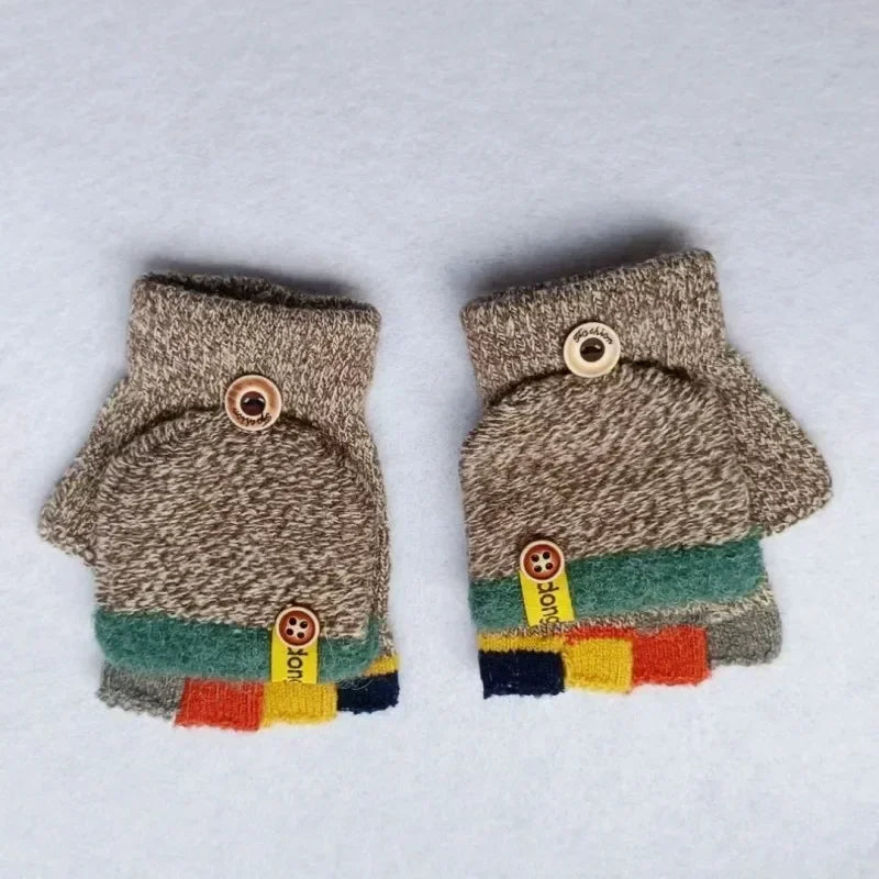 🧤✨ Flip-Top Kids Gloves – Warm, Practical & Perfect for Autumn-Winter Adventures! 🎒✍️ - ThiGui