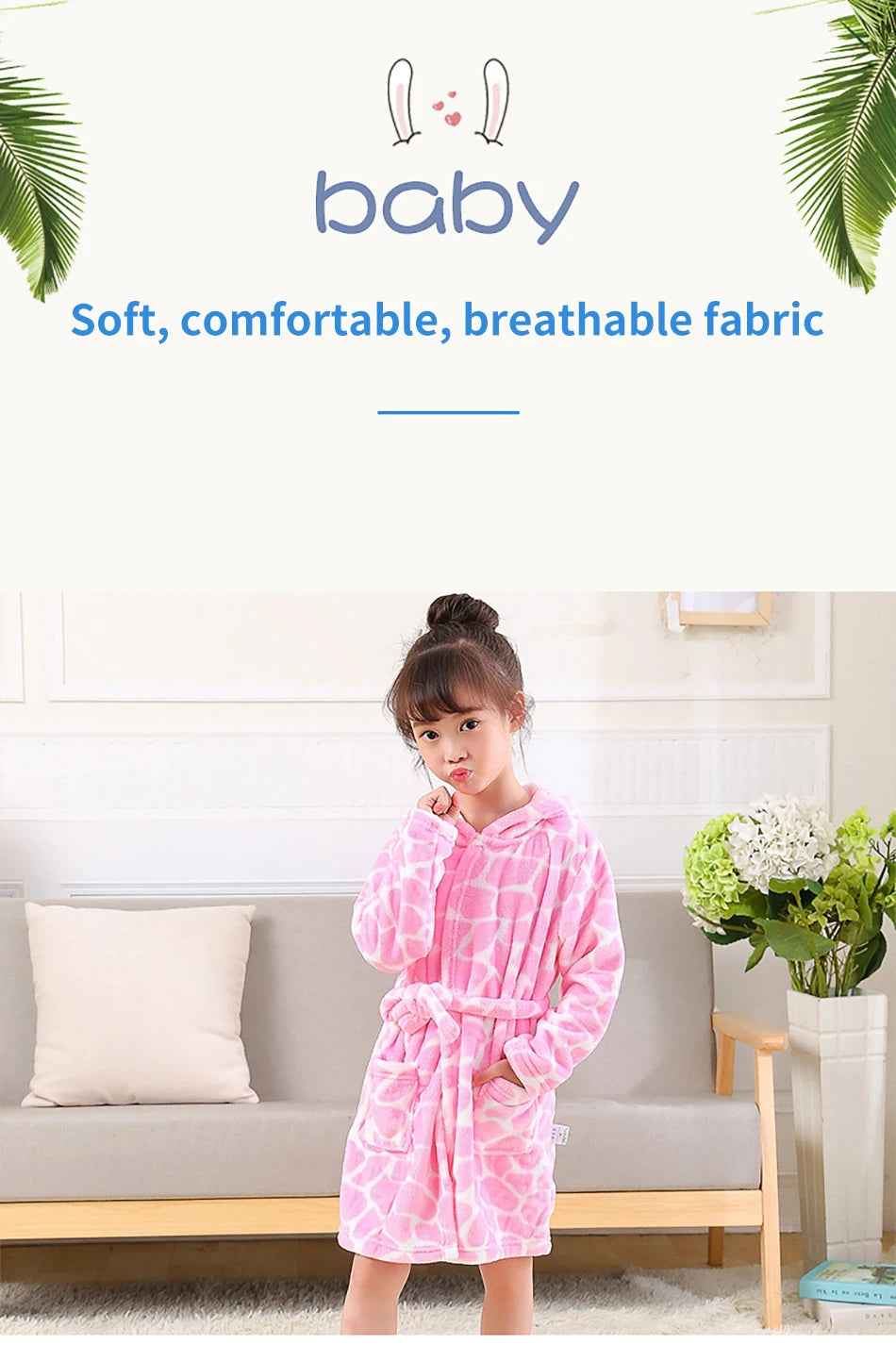 🛁 Fluffy Fun After Bath – Cartoon Hooded Flannel Robe for Boys ! 🧼💖 - ThiGui