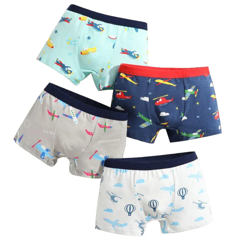 🦕🩲 Boys’ Dino Boxer Briefs – Soft Cotton Comfort in Fun Cartoon Multipacks! 🎨🧺 - ThiGui