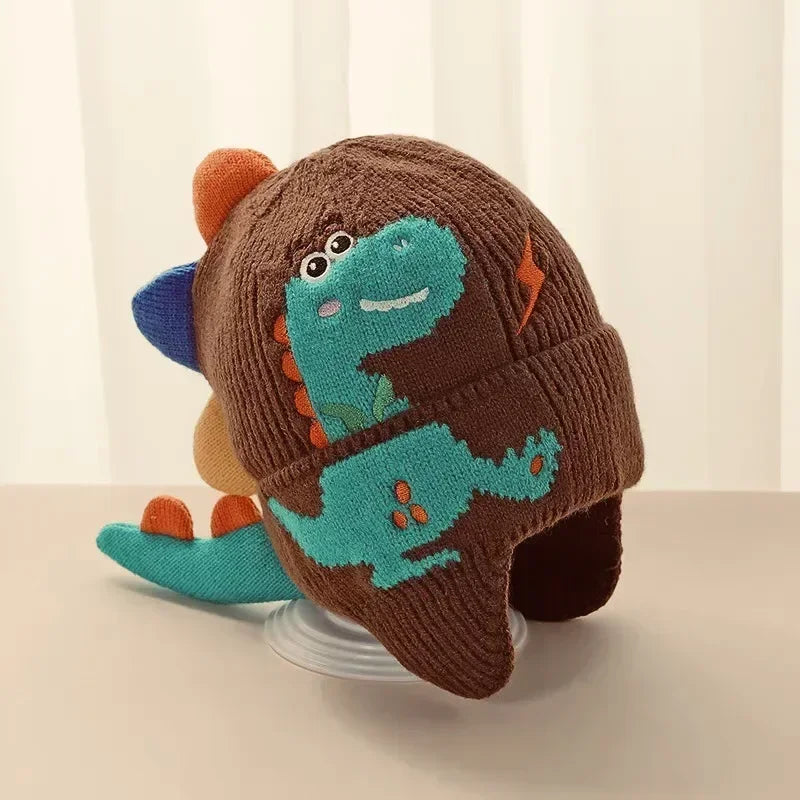 🧢🦕 3D Dino Earmuff Hat – Cozy, Cute & Roarsome for Winter Days! ❄️👶 - ThiGui