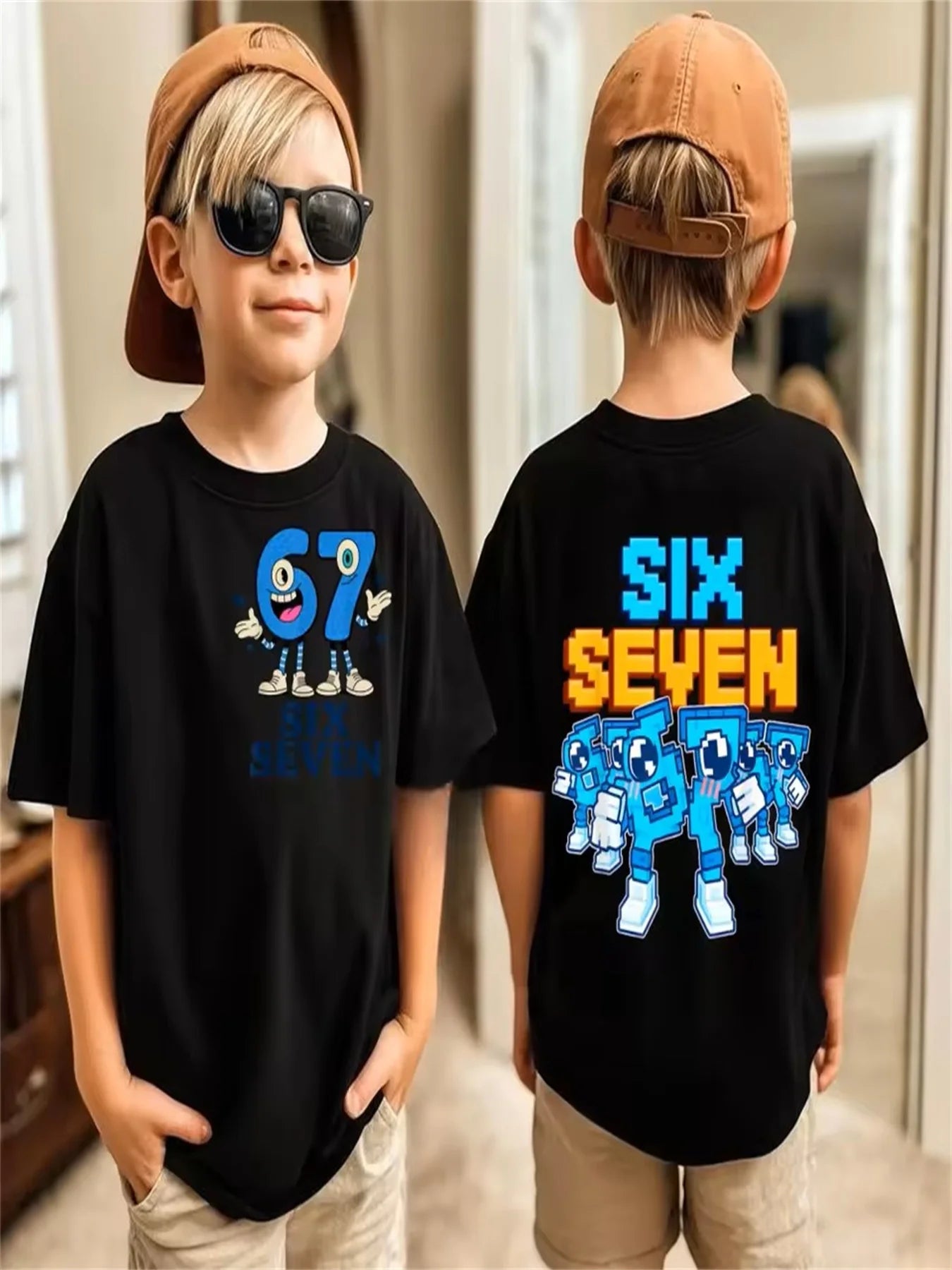 67 Meme Kids Tee 😎🔥 Loose Fit Summer Streetwear Fun - ThiGui