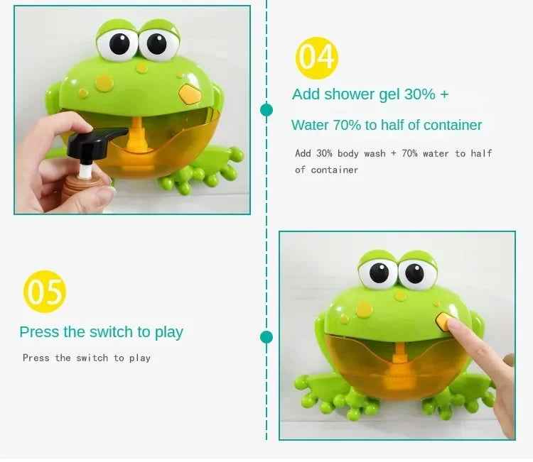 🫧 Bathtime Bubbles & Giggles – Musical Bubble Machine for Happy Splashy Tubs! 🐸 - ThiGui
