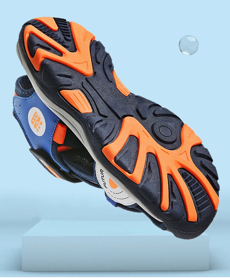 🏝️ Summer-Ready Comfort! Soft Leather Sandals for Boys Who Love to Move 👟☀️ - ThiGui