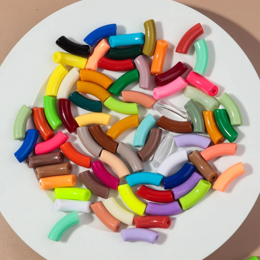🌈 Lot de 20 Perles Tubes Arc-en-ciel – Idéal pour Créer des Bijoux Colorés et Fun ! 💫🧵 - ThiGui