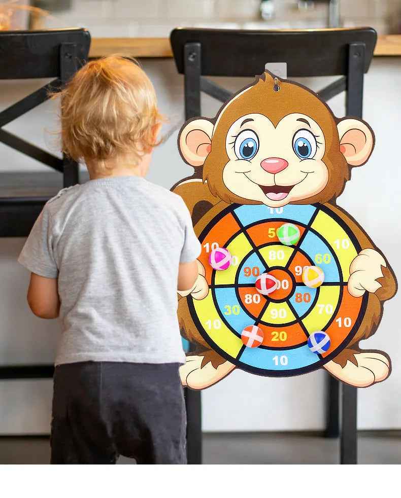 🐸Soft Sticky Ball Dart Board Game for Boys with Adorable Animal Designs and Safe Indoor Fun - ThiGui
