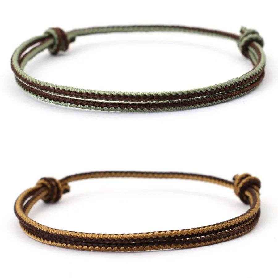 👕 Stylish and Handmade: Boho Charm Adjustable Cord Bracelet - ThiGui