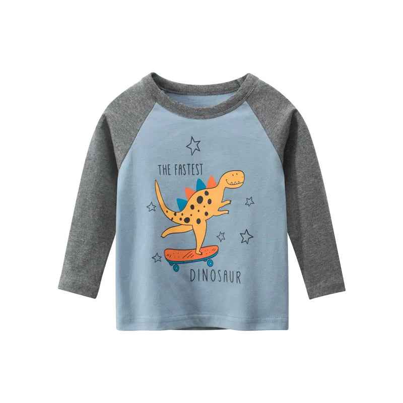 🦖Roarsome Dino Tees – Long Sleeve Fun for Little Explorers! - ThiGui