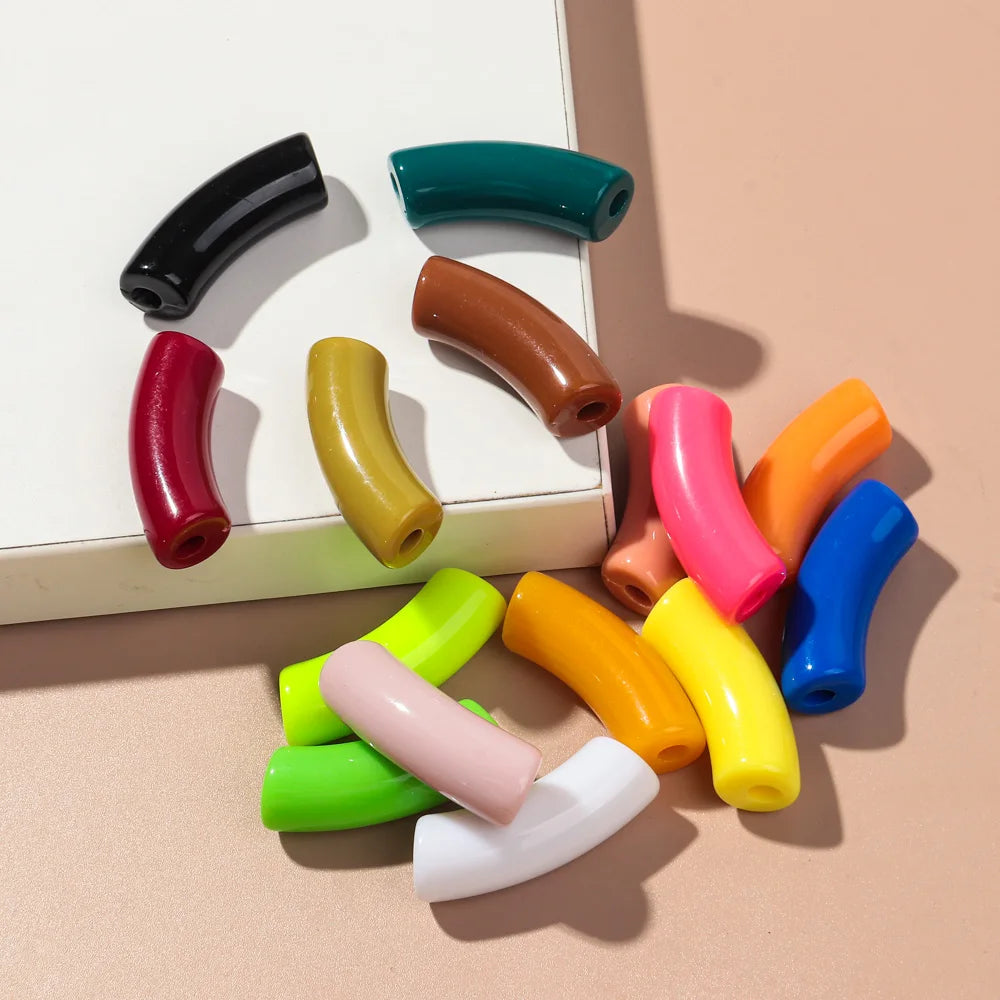 🌈 Lot de 20 Perles Tubes Arc-en-ciel – Idéal pour Créer des Bijoux Colorés et Fun ! 💫🧵 - ThiGui