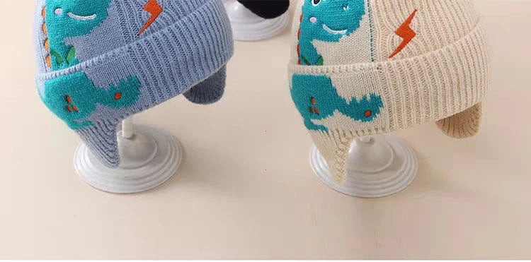 🧢🦕 3D Dino Earmuff Hat – Cozy, Cute & Roarsome for Winter Days! ❄️👶 - ThiGui
