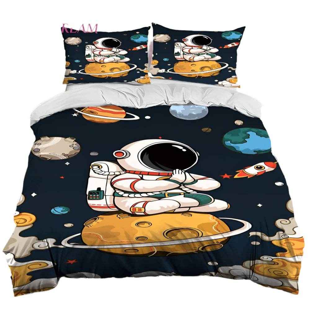 🚀Blast Off to Dreamland! Space-Themed Bedding Set for Future Astronauts - ThiGui