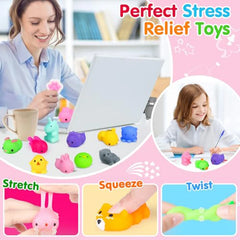 🐾 50-Pack Mini Mochi Squishies – Kawaii Stress-Relief & Party Fun for Kids! 🎁💖 - ThiGui