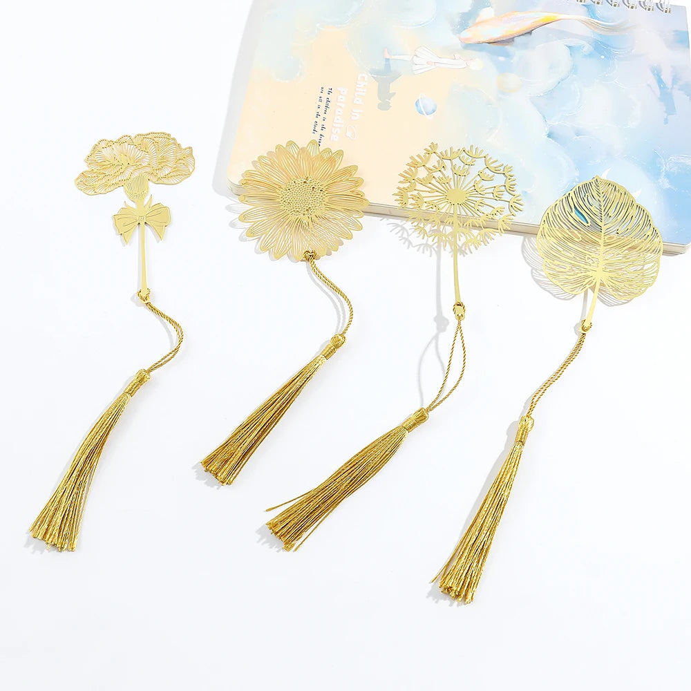 📚🌼 Blooming Thanks! Elegant Brass Flower Bookmarks – A Thoughtful Gift for Teachers 🌿🎁 - ThiGui