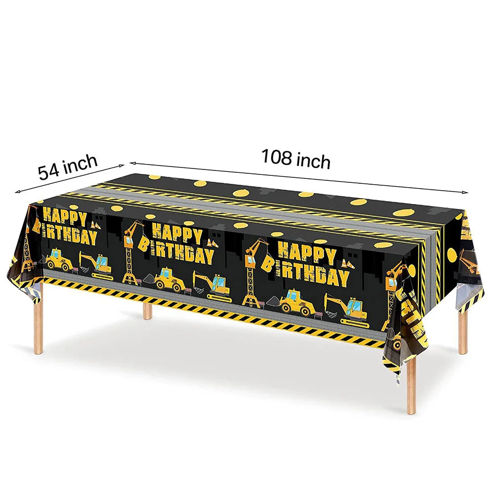 🚧 Party Zone Activated! Construction-Themed Tableware Set for Boys Who Dig Trucks 🛠️🎉 - ThiGui