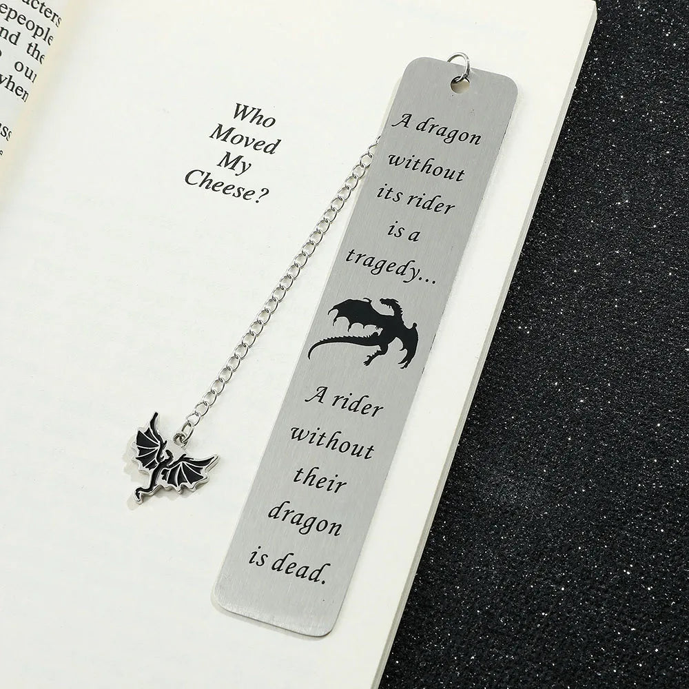 🐉📖 A Touch of Fantasy – Dragon Knight Stainless Steel Bookmark for Brave Young Readers ⚔️🔥 - ThiGui