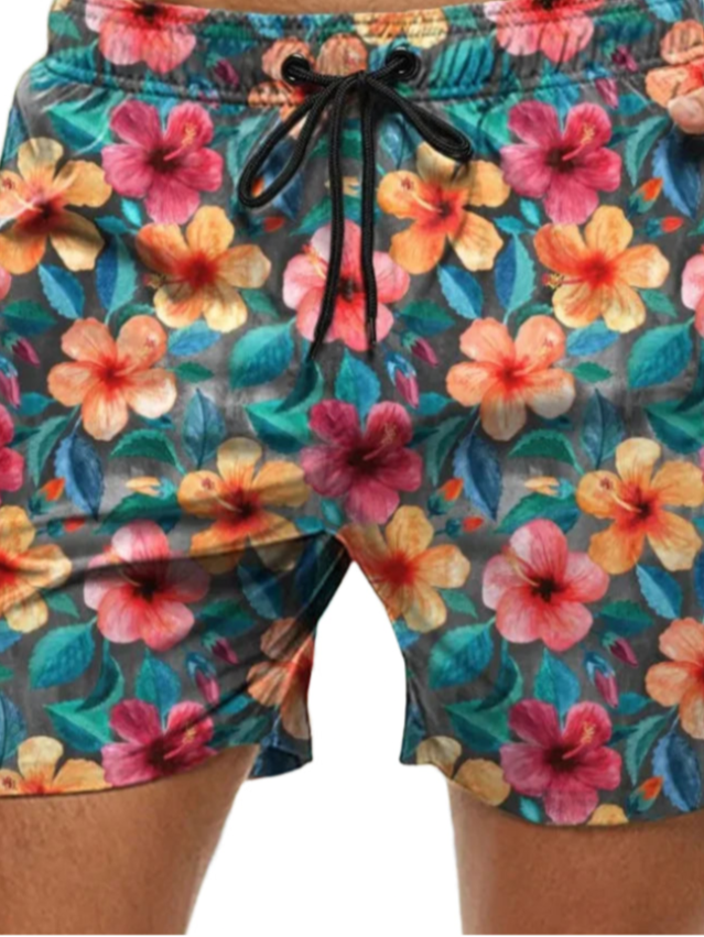 🌺 Bold & Breezy! Boys' Hawaiian 3D Floral Swim Shorts for Sunny Adventures 🏄‍♂️ - ThiGui