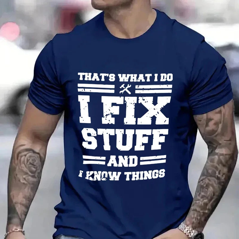 I Fix Stuff Dad Tee 🔧😎 Funny Mechanic Shirt for Handy Heroes - ThiGui