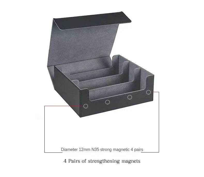 📚Deluxe Card Keeper: PU Leather Storage Box with Magnetic Lid for Trading Cards - ThiGui