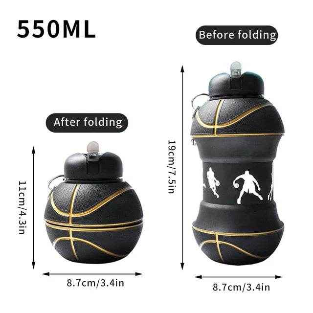 💧Foldable Sports Ball Water Bottle for Boys That’s Fun Practical and Perfect for School or Play - ThiGui