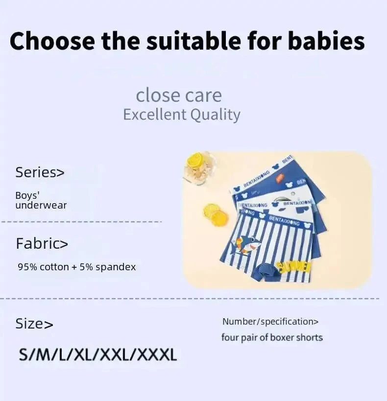 🩲🌟 Boys’ Cotton Boxer Briefs – Antibacterial, Breathable & Hug-Like Fit for Active Kids! 🧒🧺 - ThiGui