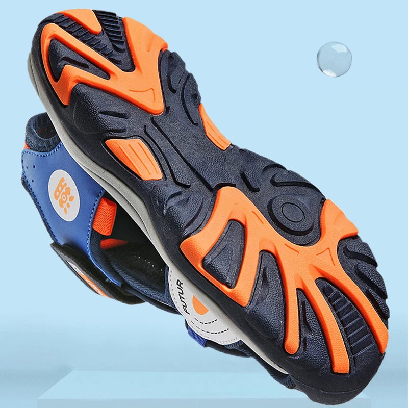 🏝️ Summer-Ready Comfort! Soft Leather Sandals for Boys Who Love to Move 👟☀️ - ThiGui