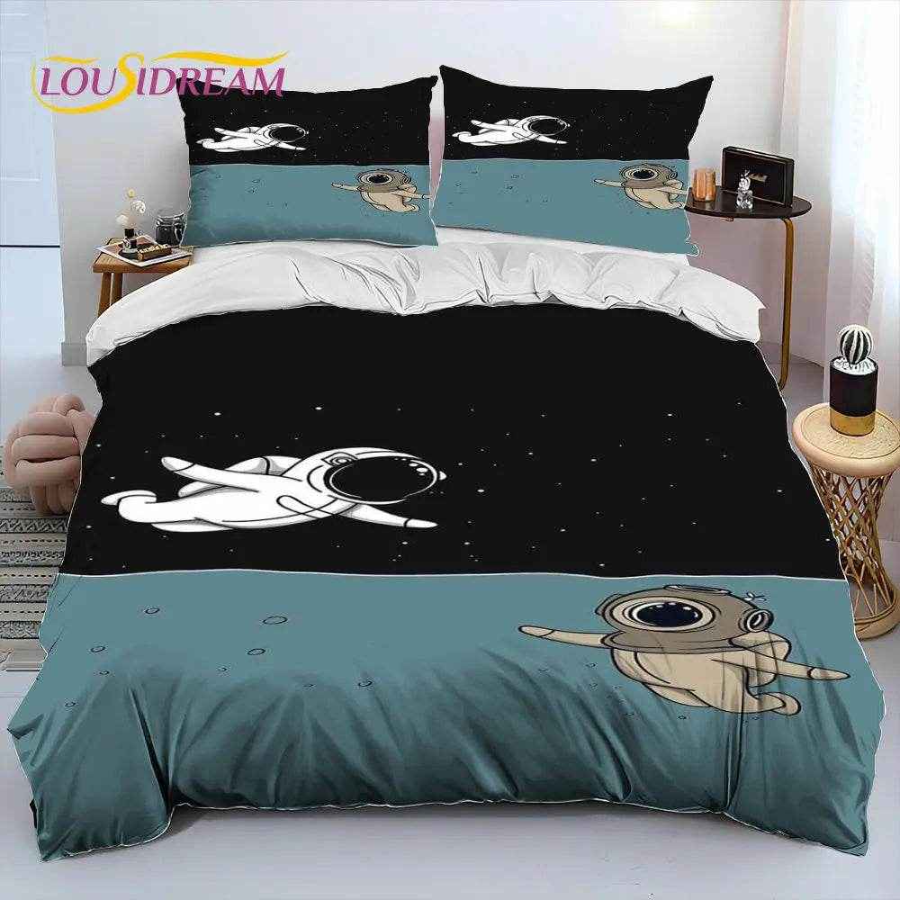 🚀Blast Off to Dreamland! Space-Themed Bedding Set for Future Astronauts - ThiGui