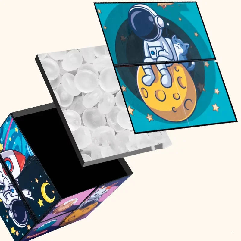 🧠 Smart Fun! Geometric Puzzle Cube Toy 🔄 | Shape-Shifting Fidget Game for Kids & Grown-Ups - ThiGui