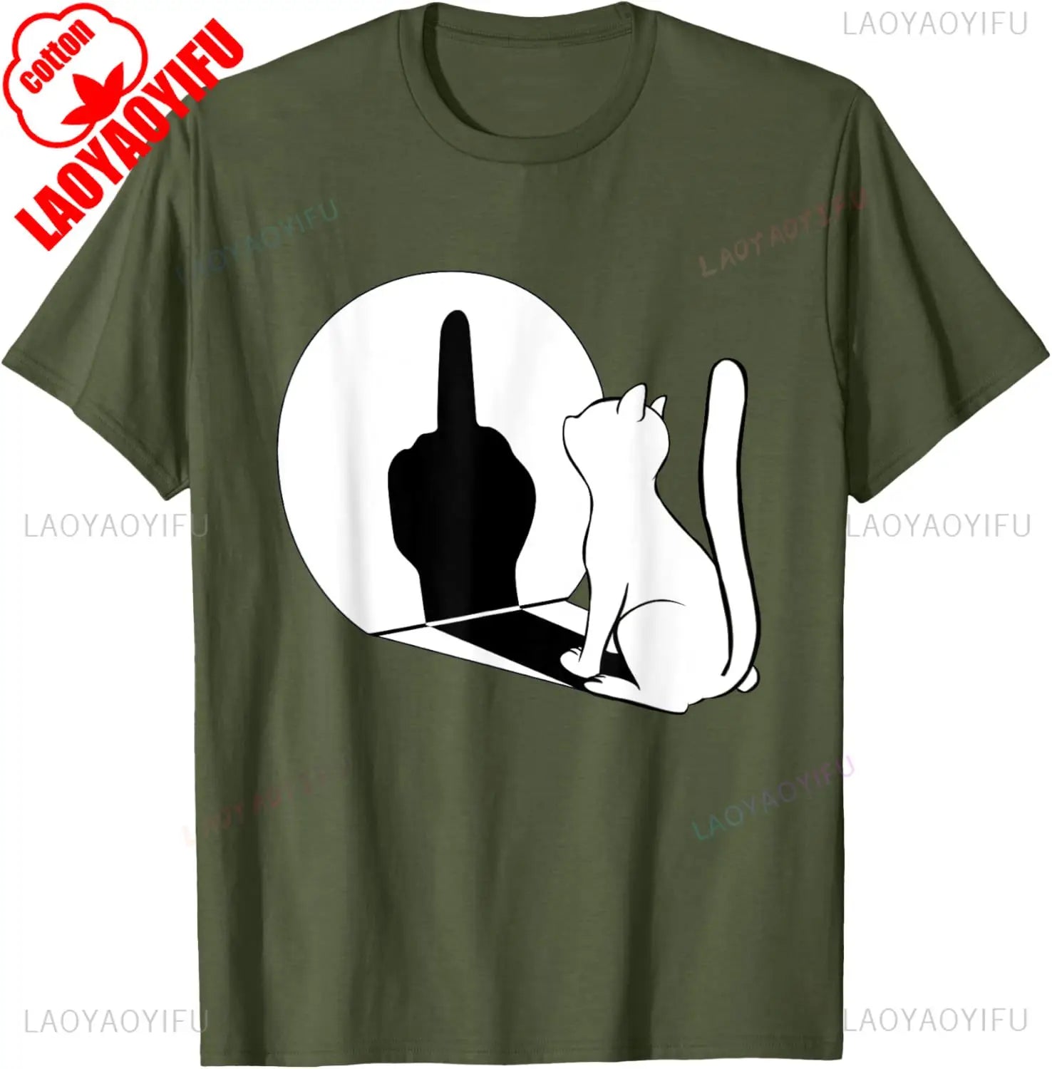Statement Cat Attitude Tee 🐱😼 Funny Cotton Summer T-Shirt - ThiGui