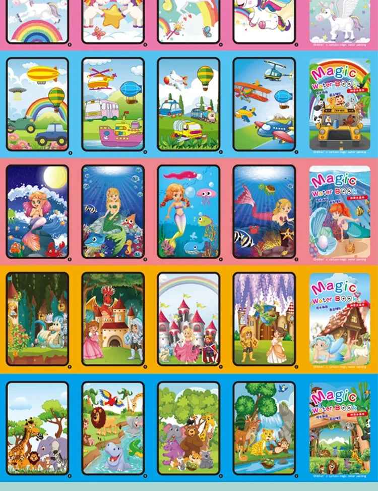 💧 Just Add Water – Mess-Free Magic Coloring Book for Little Artists! 🎨🦄 - ThiGui