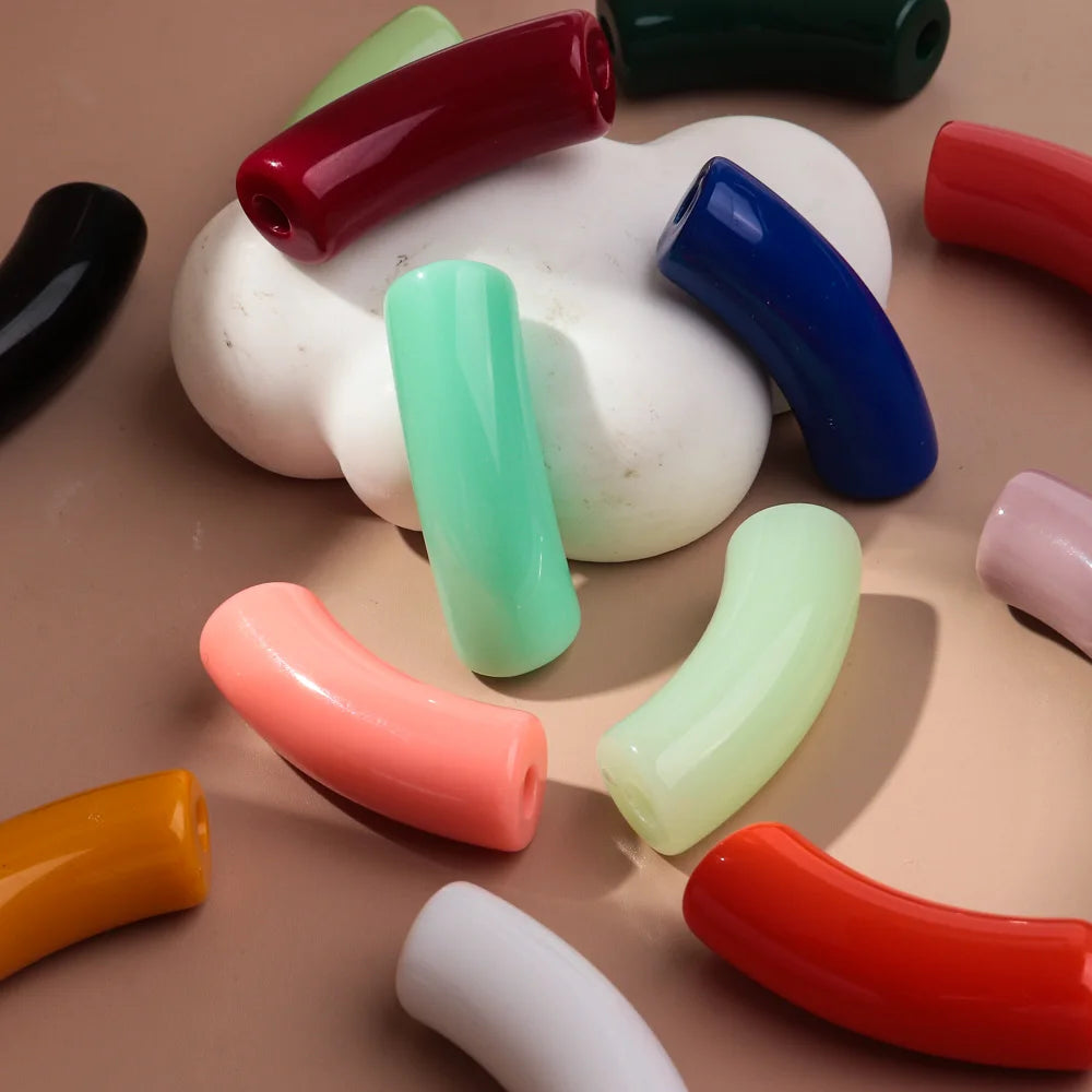 🌈 Lot de 20 Perles Tubes Arc-en-ciel – Idéal pour Créer des Bijoux Colorés et Fun ! 💫🧵 - ThiGui