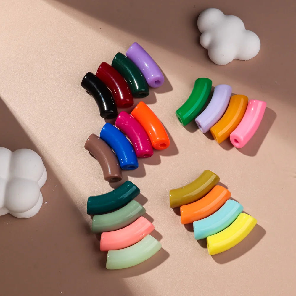 🌈 Lot de 20 Perles Tubes Arc-en-ciel – Idéal pour Créer des Bijoux Colorés et Fun ! 💫🧵 - ThiGui