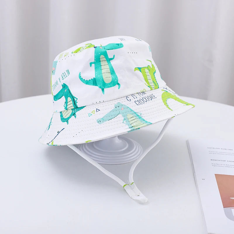 🌞 Sunshine-Ready! Adorable Cartoon Bucket Hat for Babies & Toddlers 🧢🦕 - ThiGui