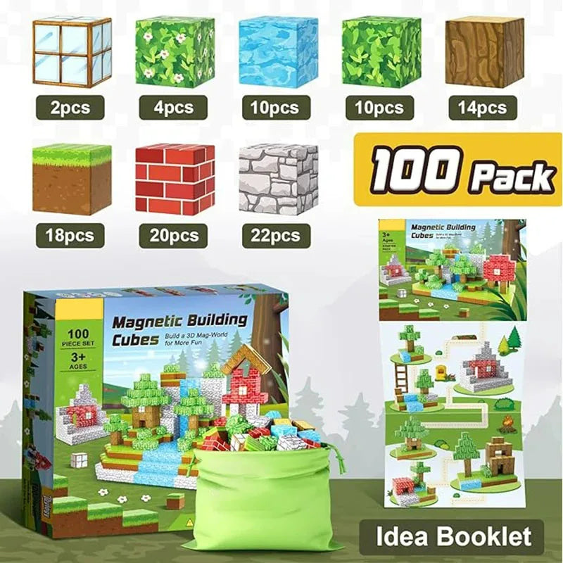 🧲 Build & Imagine! Magnetic Mine World Cube Set for Kids – Craft, Create, and Play 🎮🌍 - ThiGui