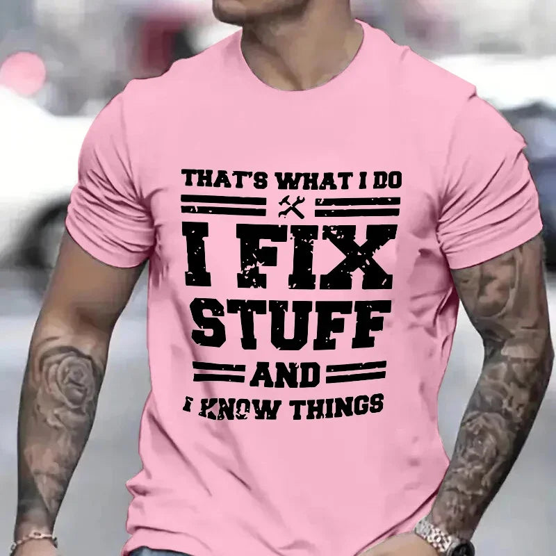 I Fix Stuff Dad Tee 🔧😎 Funny Mechanic Shirt for Handy Heroes - ThiGui