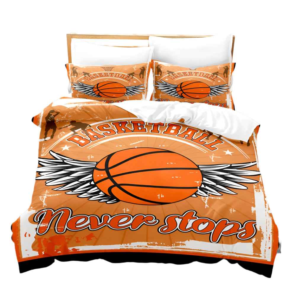 🏀 Double the Fun for Sports Fans! 3D Basketball & Football Bedding Set - ThiGui