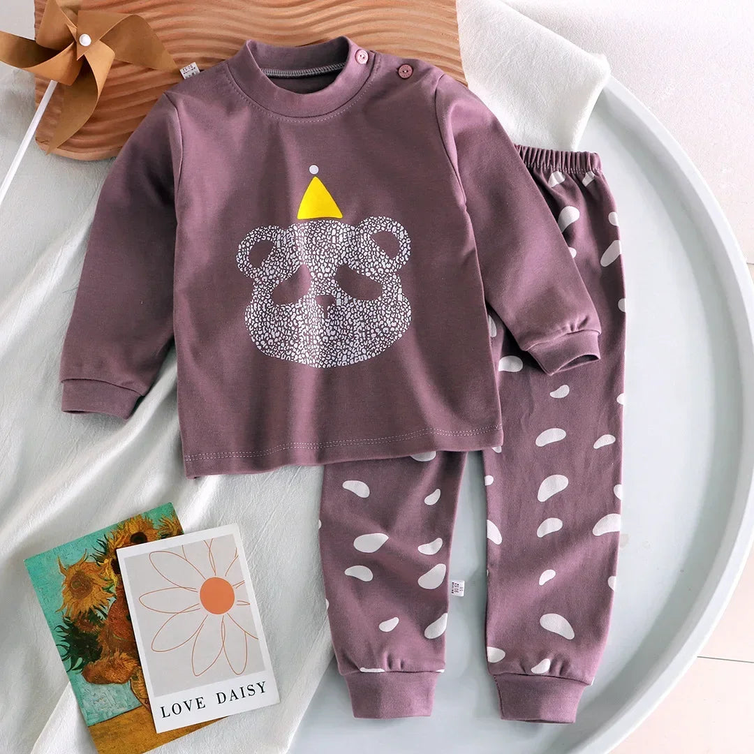 🌙 Cartoon Pajama Set – Soft, Snuggly Sleepwear for Little Dreamers! 🧒🛌 - ThiGui