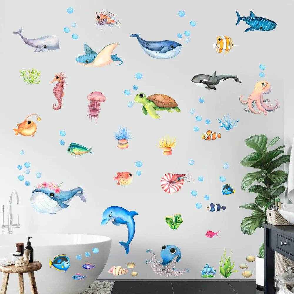 🐠 Under-the-Sea Wonder – Marine Life Wall Stickers to Transform Any Room into an Ocean Adventure! - ThiGui
