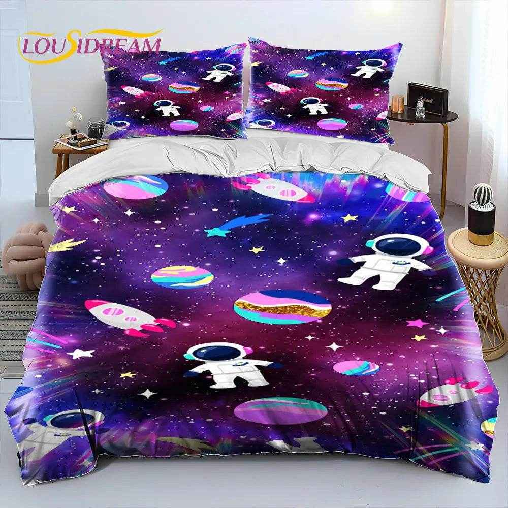 🚀Blast Off to Dreamland! Space-Themed Bedding Set for Future Astronauts - ThiGui