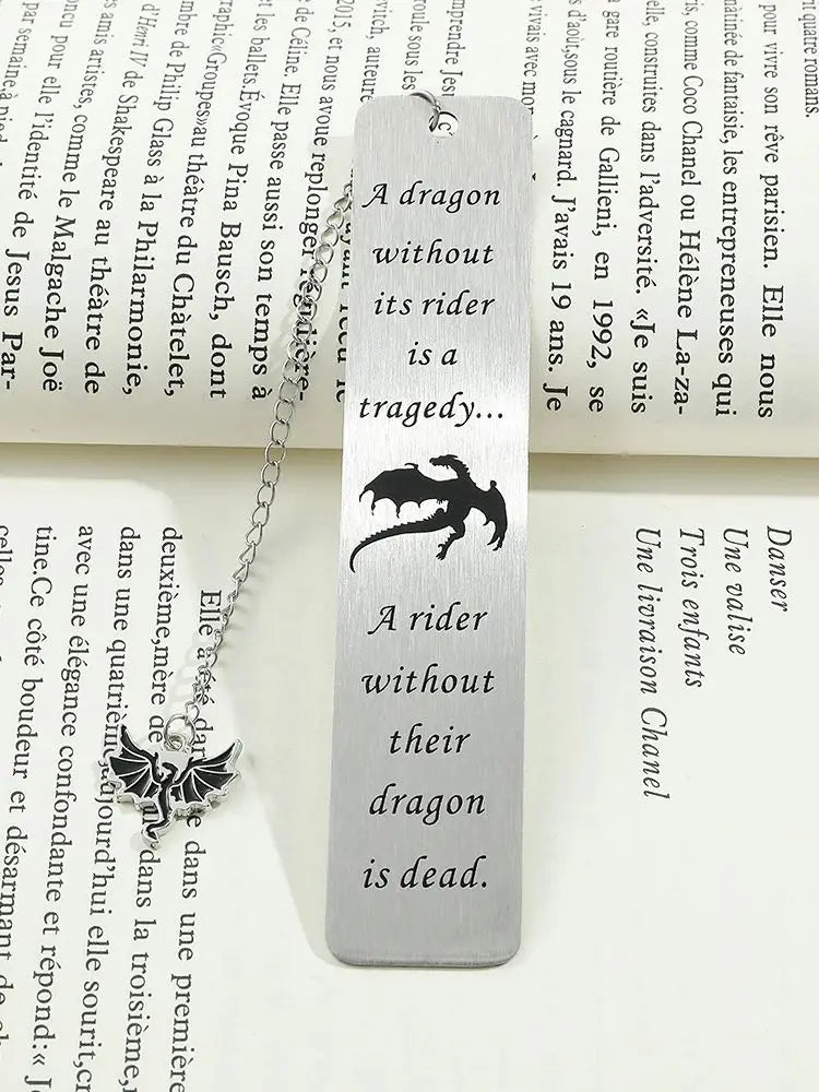 🐉📖 A Touch of Fantasy – Dragon Knight Stainless Steel Bookmark for Brave Young Readers ⚔️🔥 - ThiGui